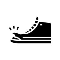 zapato rasgado glifo icono vector ilustración