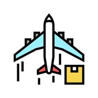 cargo aircraft color icon vector illustration