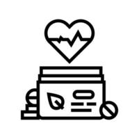 heart treatment homeopathy pills line icon vector illustration