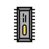 microchip semiconductor manufacturing color icon vector illustration