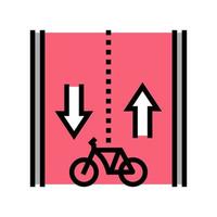 route for riding bicycle color icon vector illustration