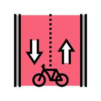 route for riding bicycle color icon vector illustration