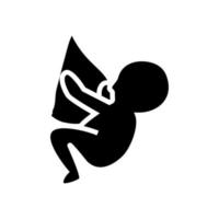 alimentación del bebé a petición glifo icono vector ilustración