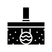 tubería de drenaje glifo icono vector ilustración