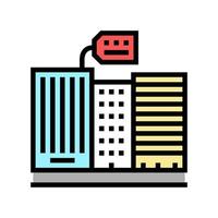 rent in high rise building color icon vector illustration