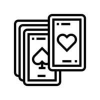 jugar a las cartas mens ocio línea icono vector ilustración