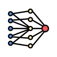 single layer neural network color icon vector illustration