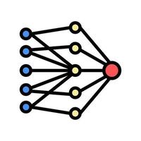 single layer neural network color icon vector illustration