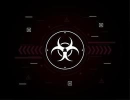 biohazard signal in brown background vector