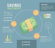 money infographic with bills vector