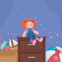 kids toys with drawer vector