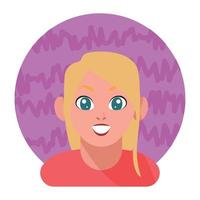 foto de perfil de mujer rubia vector