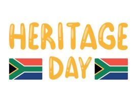 heritage day lettering and flags vector