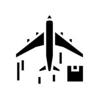 ilustración de vector de icono de glifo de avión de carga