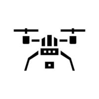 drone con cámara de fotos icono de glifo ilustración vectorial vector