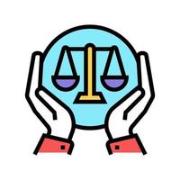 legislación derecho diccionario color icono vector ilustración