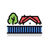 private house suburb color icon vector illustration