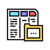 financial report folder color icon vector illustration