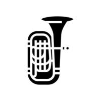 tuba jazz música instrumento glifo icono vector ilustración