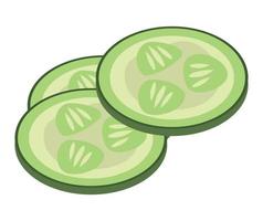 rodajas de pepino fresco vector