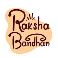 brown raksha bandhan lettering vector