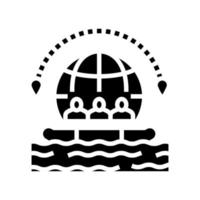 rafting tourism glyph icon vector illustration