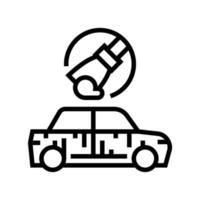 lijado de la ilustración de vector de icono de línea de coche