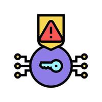 electronic key for protect digital information color icon vector illustration