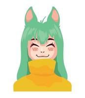 woman with wolf ears vector