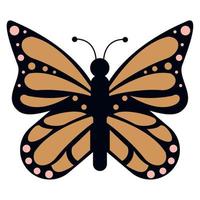 orange butterfly insect garden vector