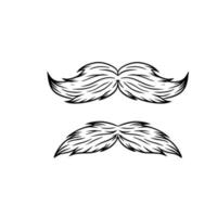 Long moustache of old man vector