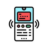 phone binding card color icon vector illustration