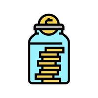 coin collect in bottle color icon vector illustration