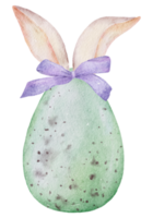 Easter eggs with ear rabbit watercolor png