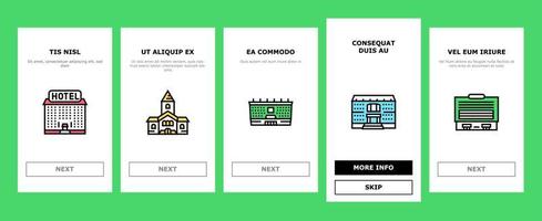 Building Architecture Onboarding Icons Set Vector