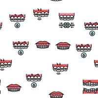 Tooth Braces Accessory Vector Seamless Pattern