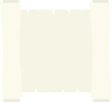 Blank sheet of paper with roll. Cartoon flat illustration. Place for text and template. Ancient scroll papyrus vector