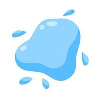 Blue blob. Drop of water. Abstract blue shape. Flat illustration vector