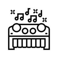 juguetes musicales línea icono vector ilustración