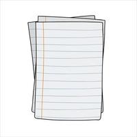 hoja de cuaderno Hoja en blanco. lista de papel del bloc de notas. icono de dibujos animados plana vector