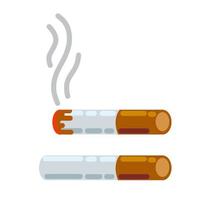 Cigarette. Smoking and a cigarette butt vector