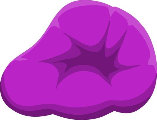 Pouf. Soft armchair. bag for the seat. An element of modern interior and furniture. Cartoon flat illustration