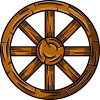 Old wooden cart wheels. vector