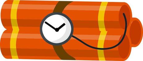 Dangerous elements. Yellow flash. Blast and fire. Cartoon flat illustration. Set of TNT block with clock vector