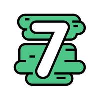 seven number color icon vector illustration