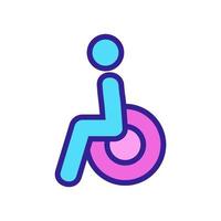 man wheelchair icon vector outline illustration