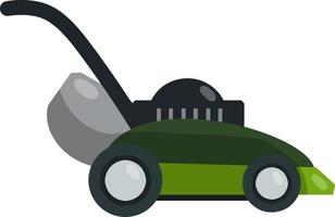 cortacésped maquina de jardineria ilustración plana recortadora con motor de gasolina. elemento para cortar y cuidar el césped y la hierba. modelo moderno vector