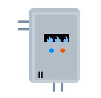 Caldera de gas. calentador de casa. sistema de horno. icono de vector de dibujos animados. sistema de calefacción combi. caldera de gas inteligente blanca con quemador para calor