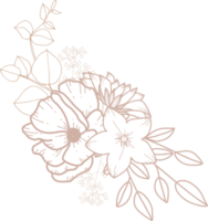 dessin au trait bouquet de fleurs png