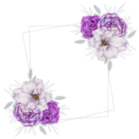 aquarela de coroa de flores violeta png